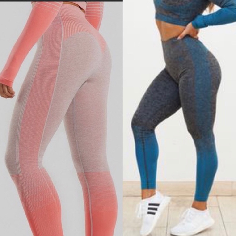 Gymshark Amplify Leggings Teal Peach Coral sz S